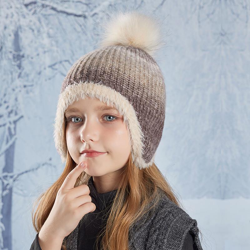 Childrens Knitted Cap With Windproof Design And Soft Acrylic Material For Winter