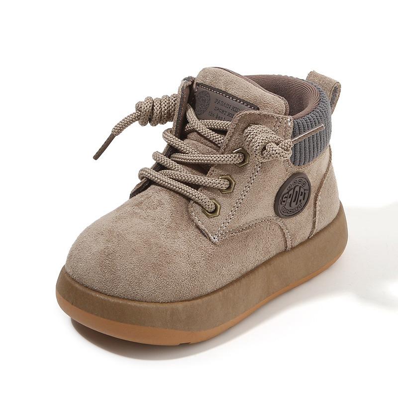 Kids Vintage British Style Soft Sole Low Top Ankle Boots Unisex Children Casual Shoes