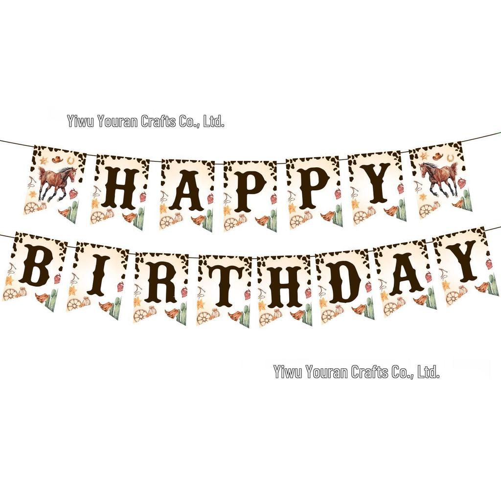 Western Cowboy Theme Birthday Party Disposable Tableware Set