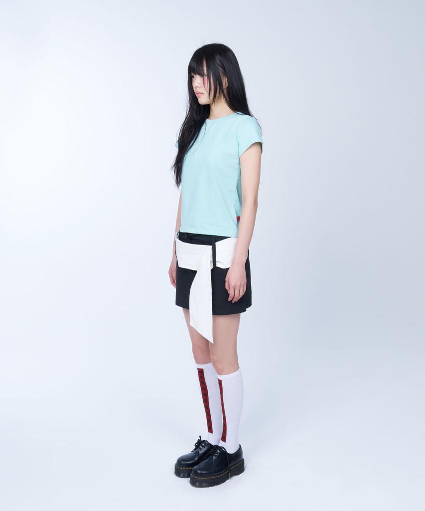 Lailai Strapline Mini Skirt (Black)