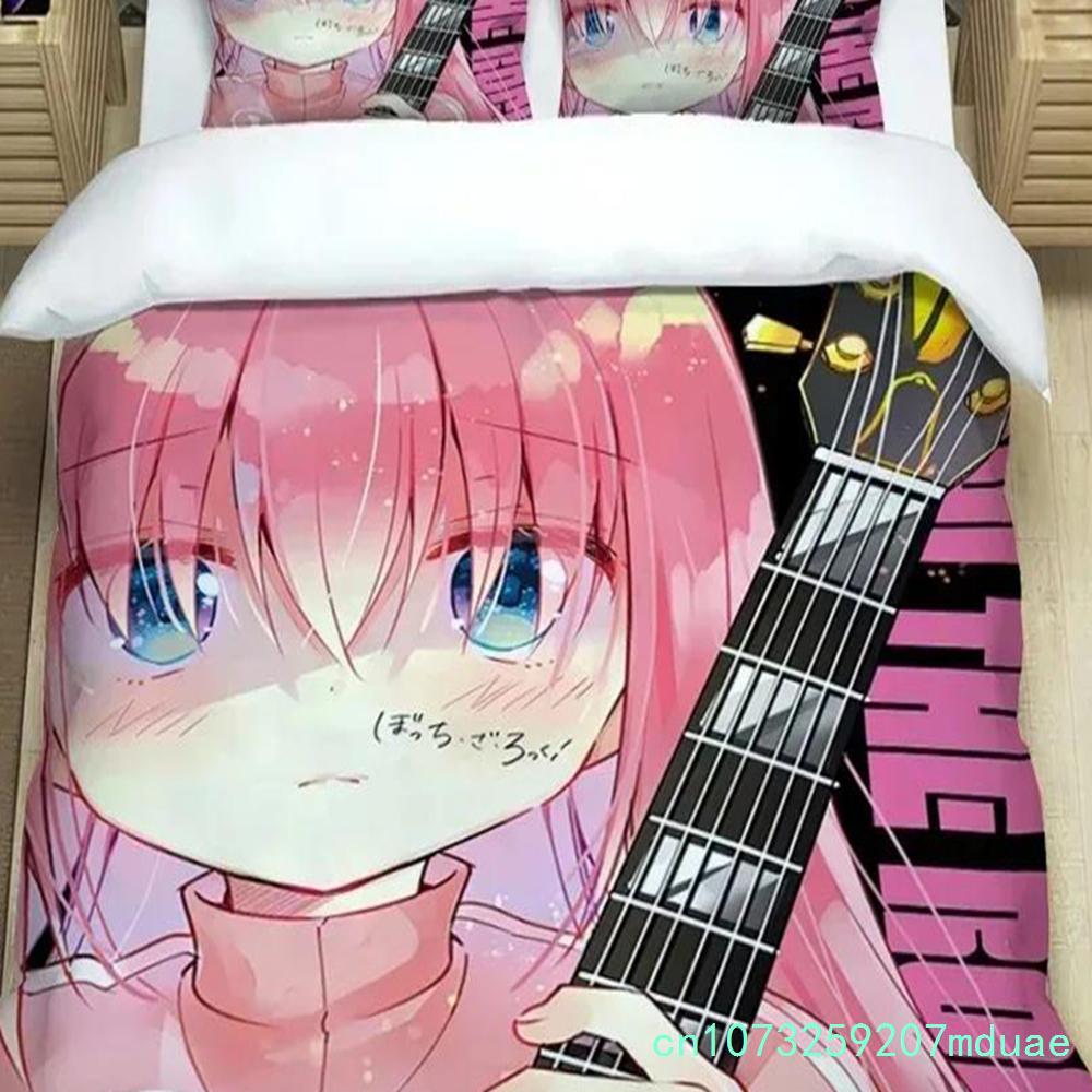 New Anime Bocchi The Rock Kessoku Band Bedding Set Duvet Cover Quilt Cover Pillowcase Comforter King Queen Size Boys Adult