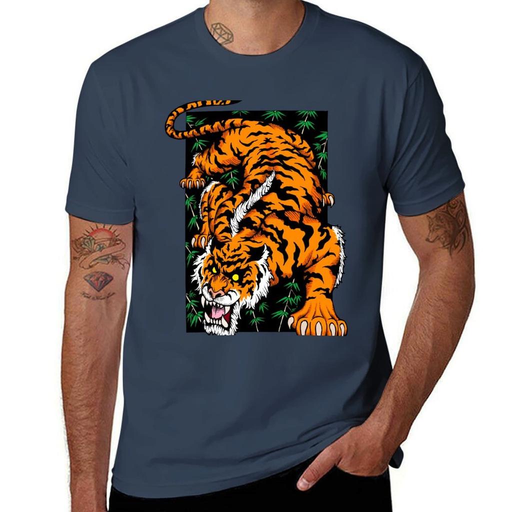 Tiger Coloured TShirt Casual Loose Fit Short Sleeve TShirt