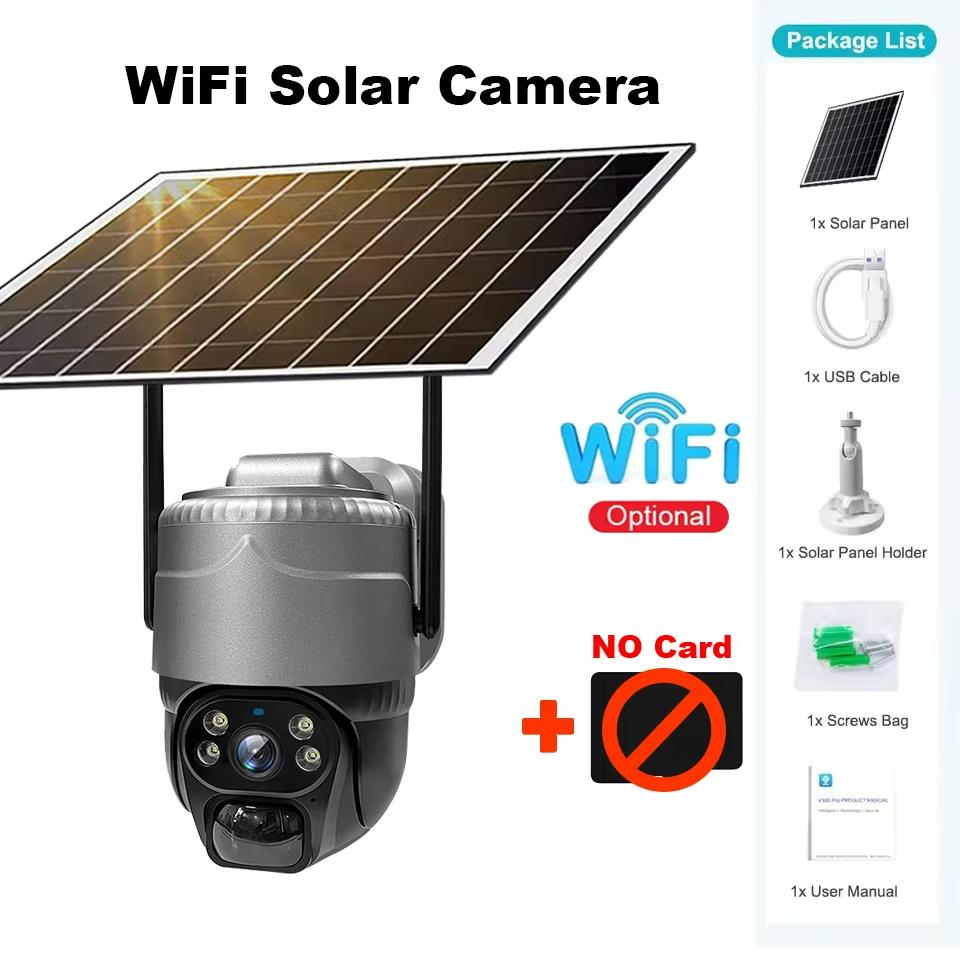 

LS VISION Solar Outdoor Surveillance Camera Waterproof IP CCTV Cameras Security 4G LTE Wireless Smart Home WiFi Exterior House Protection WiFi Camera