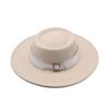 European and American fashion autumn and winter woolen top hat women, British retro temperament big-brimmed jazz hat women's concave felt hat