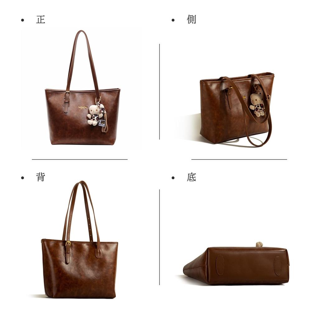 Maytopia Damen-Tragetasche, Umhängetasche, Businesstasche, A4-Format, Leicht, Großes Fassungsvermögen, Wasserdicht, für den Weg zur Arbeit, Leder und Synthetik