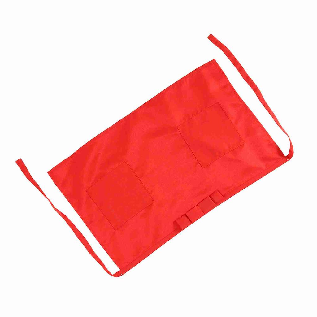 7 Jednolitych Kolorów Półdługi Poliestrowy Fartuch Unisex Typ Kokardkowy Z Kieszeniami Dla Kelnera Kelnerki