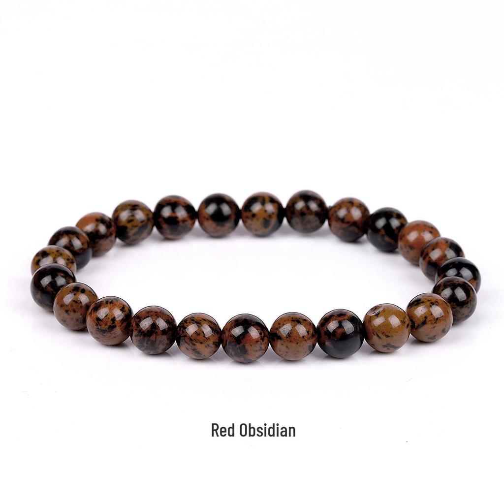 She Yao Natürlicher Kristallachat Tigerauge Armband - Modeschmuck mit einzelnen runden Perlen
