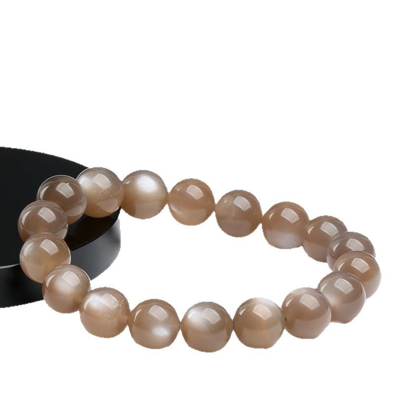 Hongchu Crystal Natural Milk Tea Moonstone Bracelet Coffee Moonstone Single-Strand Bracelet