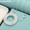 40-75cm Luxury Designer Network Circle Pendant 925 Sterling Silver Necklace for Women Party Wedding Fashion  Jewelry Gifts