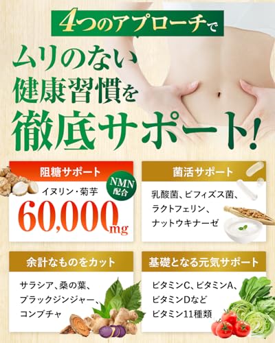 [Doctor Supervised] Dr. Inulin 60,000mg Inulin (equivalent To 170 Heads of Lettuce), Water-soluble Dietary Fiber, Jerusalem Artichoke, Salacia