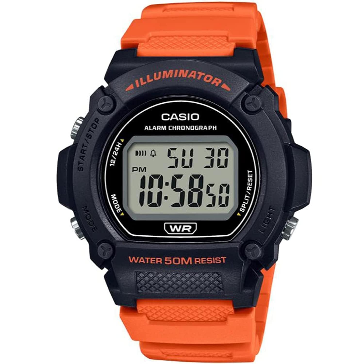 

Casio Standard Digital Wristwatch W-219H-4AV / -219HC-3BV Men s, Orange / Moss Green (Imported)