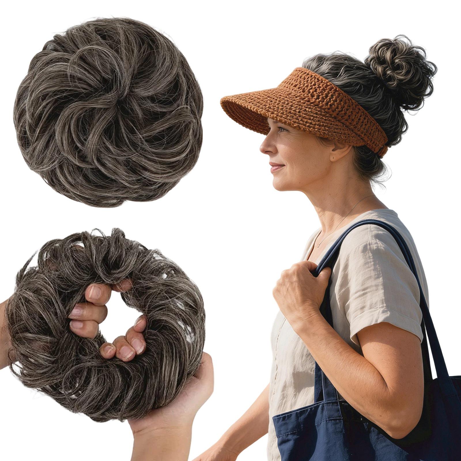 Накладки для пучка, Кудрявые резинки для волос, Густые накладки для прически One Size