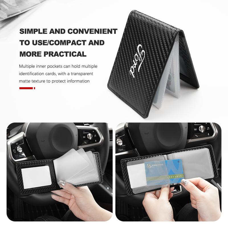 For Ford Car Driver License Cover Carbon Fiber Anti-Fur Car Driving Documents Fiesta Ranger Mondeo Escape Ecosport Fusion
