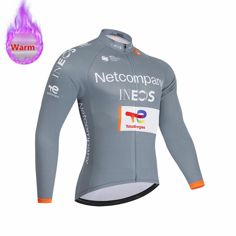 Ineos Team Winter Long Sleeve Thermal Fleece Cycling Jersey Set Bib Pants Ropa Ciclismo Bicycle Clothing MTB Bike Jersey Uniform