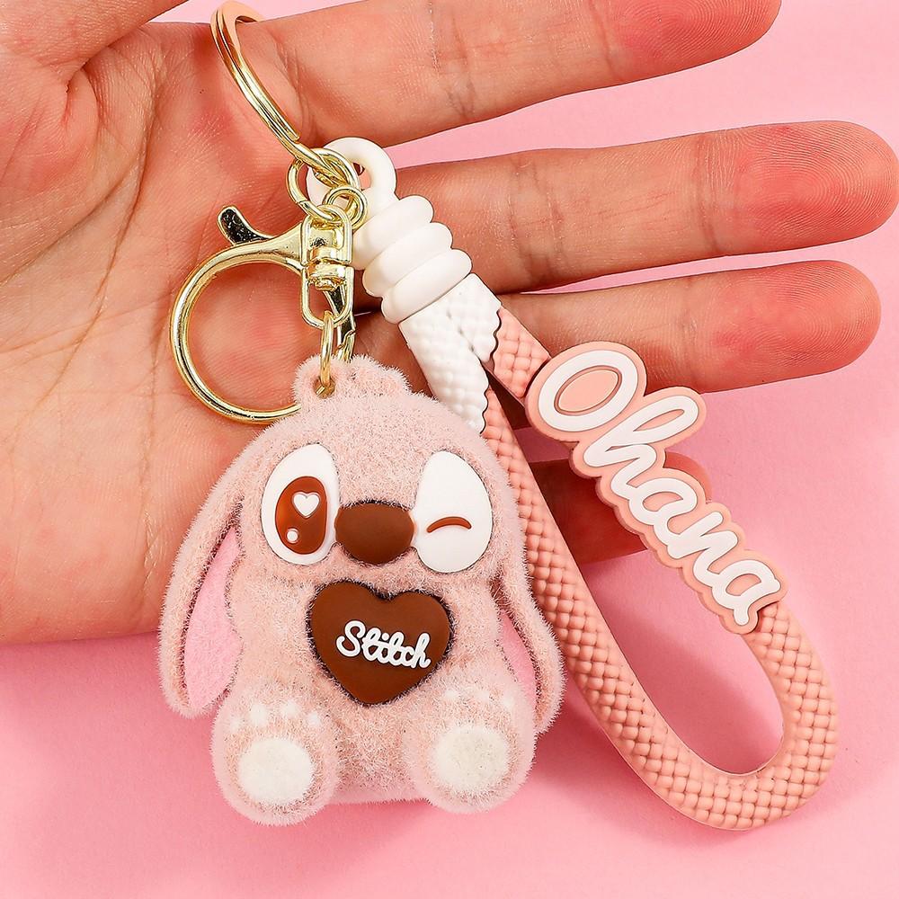 Disneystitch Newly Designed Plush Stitch Keychain Keyring Accessories Cute Backpack Pendant Valentine s Day Gift