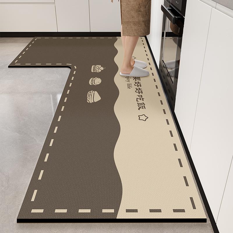 L-shaped Diatom Mud Easy To Clean Foot Pad High-quality Dirt-resistant Anti-slip Pad Household Water-absorbent Oil-absorbent Floor Mat