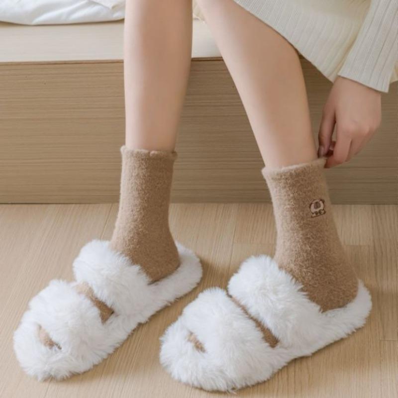 Female Autumn and Winter Style Thickens Warm Floor Sleep Month Son In Tube Socks