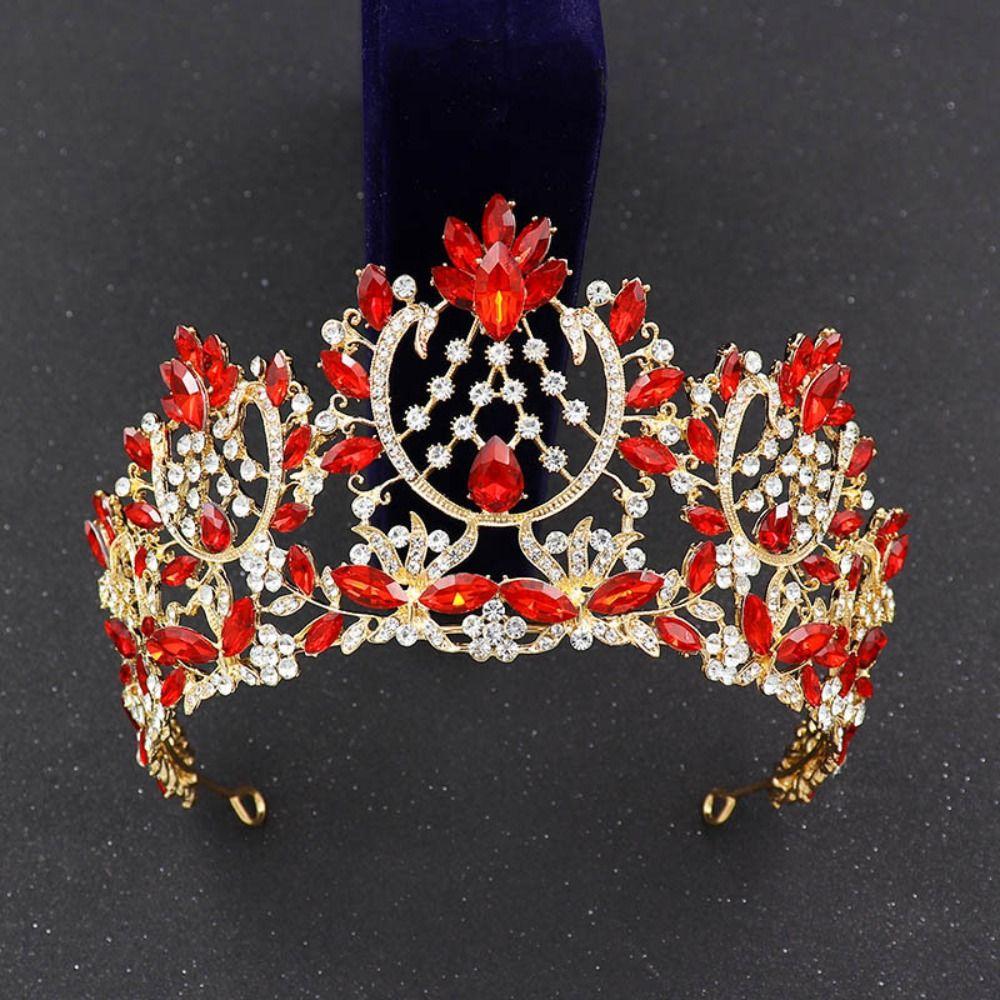 Rhinestone Bridal Crowns Luxury Crystal Crystal Cake Topper Baroque Pageant Crowns For Women