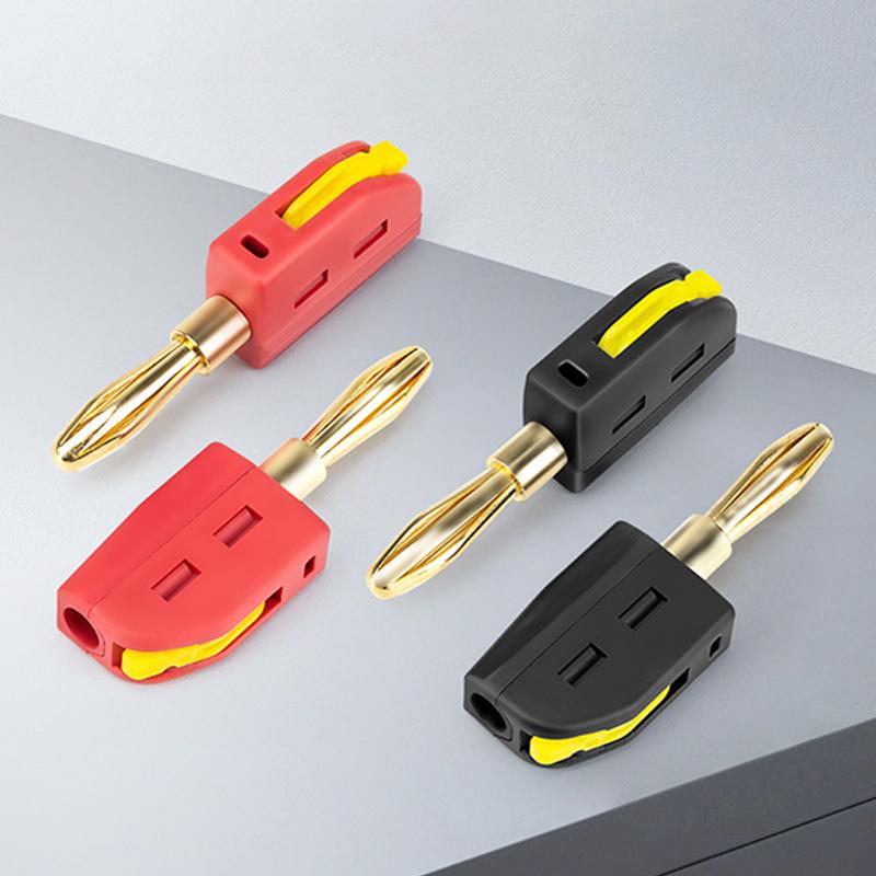 Portable 32A 4mm Banana Plug High Current Quick Connect Gold-Plated Banana Connectors Audio Copper Speakers Amplifier
