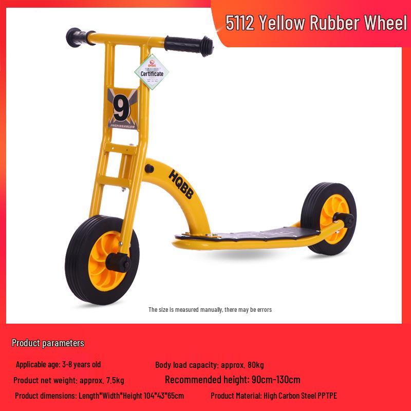 Children's Double Pedal Tricycle with Basket for Outdoor Play