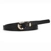 Trendy Light Gold-Buckle Crocodile-Patterned Retro Embossed Buckle Belt Fashionable Unique Artistic and Versatile Women’s Belt