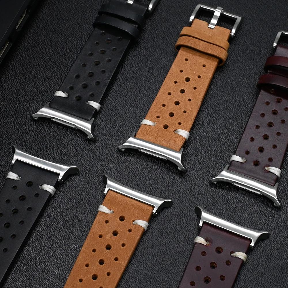 Luxus-Lederarmband für Samsung Galaxy Ultra Watch 47mm Lückenlos Business-Armband für GALAXY WATCH ULTRA 47 Gebogenes Endstück