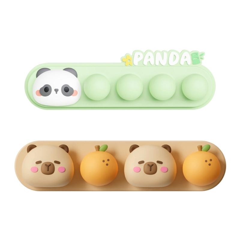Elegent Panda Design Silicone Cable Holder Adhesive Cable Clip Wire Holders Fixer Keeps Desk Neat And Organized