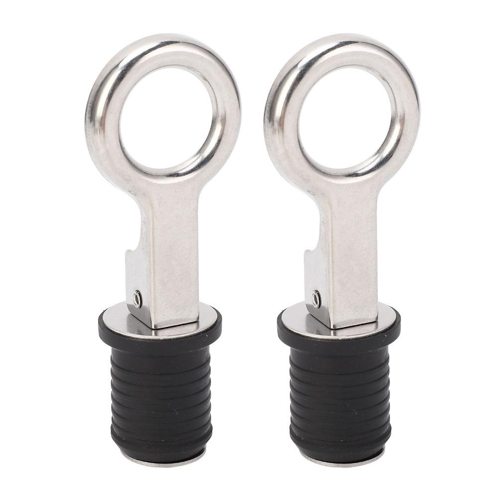 2PCS Accessories 304 Stainless Steel Boat Plug Brass 1.25 Inch Boat Drain Plug Rubber Plug Twist Plug Snap Plug Marine Use