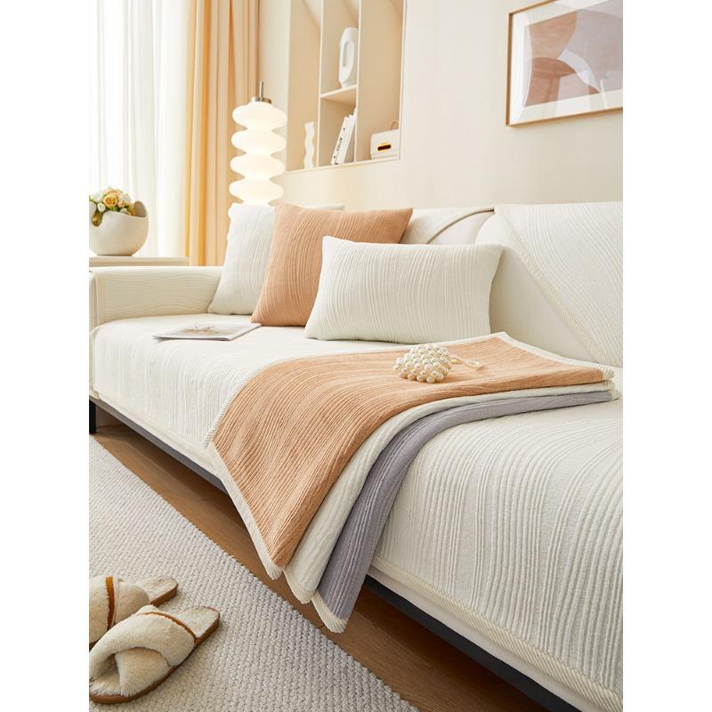 Samtsofakissen Winter Minimalistisch Modern Leicht Luxus Hochwertiger Plüschbezug Stoff Rutschfester Bezug