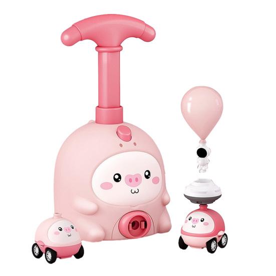 Tier-Luftbetriebenes Ballonauto-Spielzeug mit Pumpe Cartoon-Schwein Ente Robbe Ballonauto-Werfer Pädagogisch Kleinkinder Jungen Mädchen Fahrzeugspielzeug