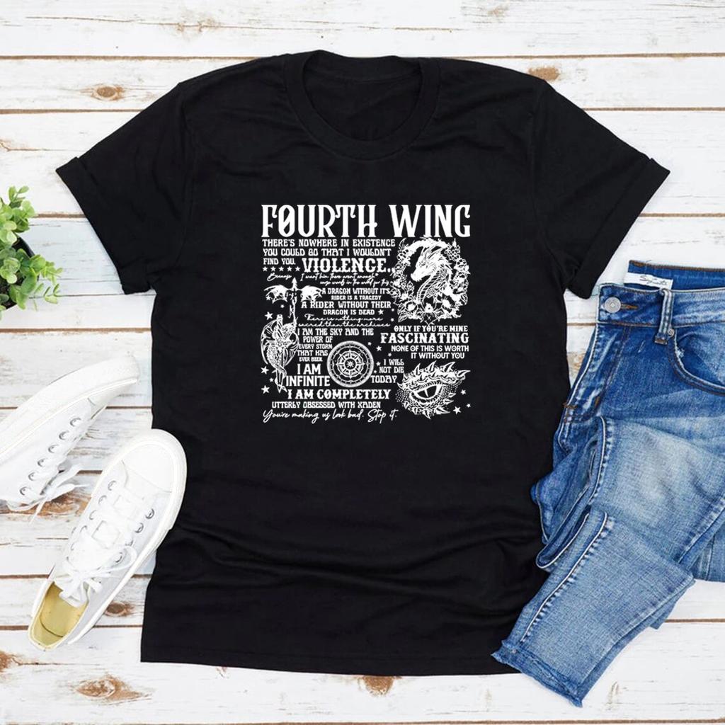Tricou a patra aripă Tricou pentru colegiul de război Basgiath Haine pentru femei Tricouri grafice cu mânecă scurtă de vară Topuri Streetwear Tricou Bookish