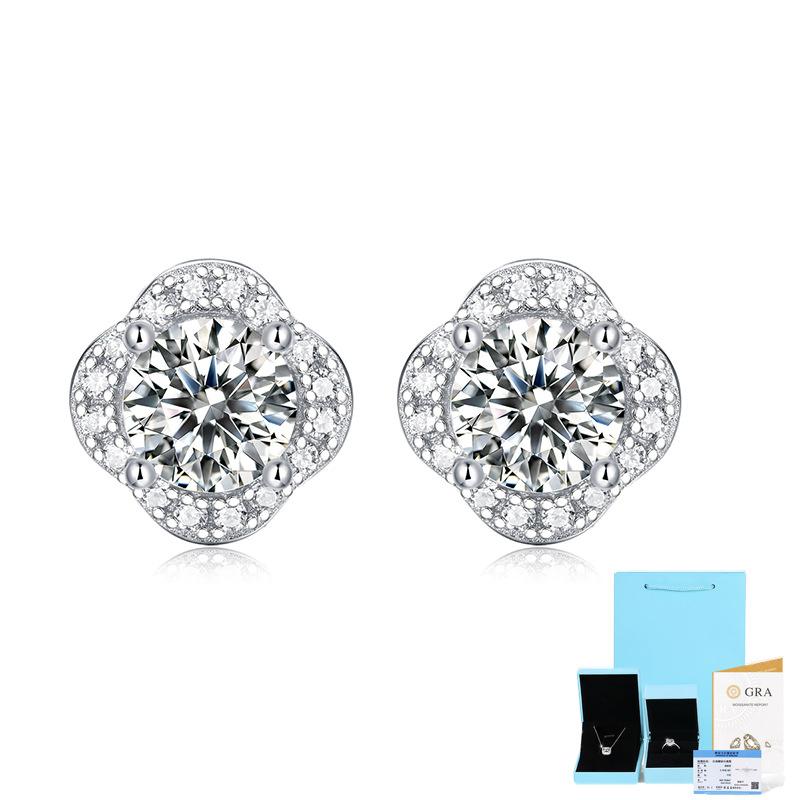 Bague Ringen Cercei New Age Moissanite cu incrustație de argint S925 de 0,5 ct.