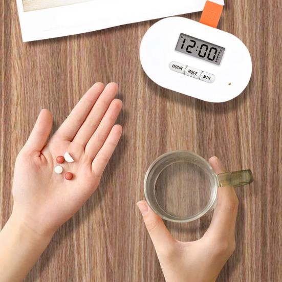 Smart Pill Box with Alarm Clock Portable Travel 3 Compartments Pill Case LCD Display Elderly Timed Remind Medication Dispenser Organizer Container