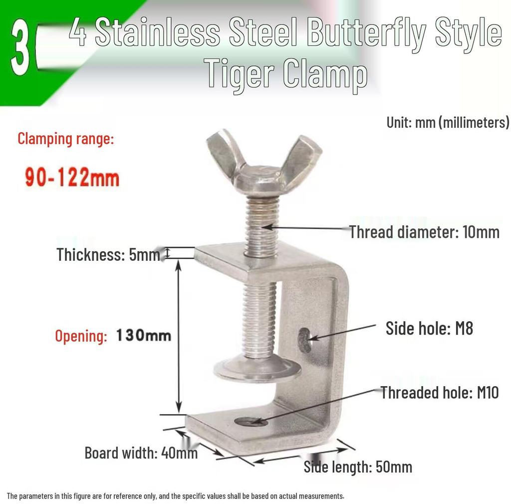 304 Stainless Steel Hand-Tightened U-Type/C-Type Pipe Clamp Fixture