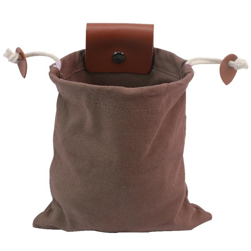 Medieval Renaissance Bushcraft Bag Leather Cover Buckle Foldable Heavy Duty Tool Pouch With Drawstring For Outdoors Camping Bags