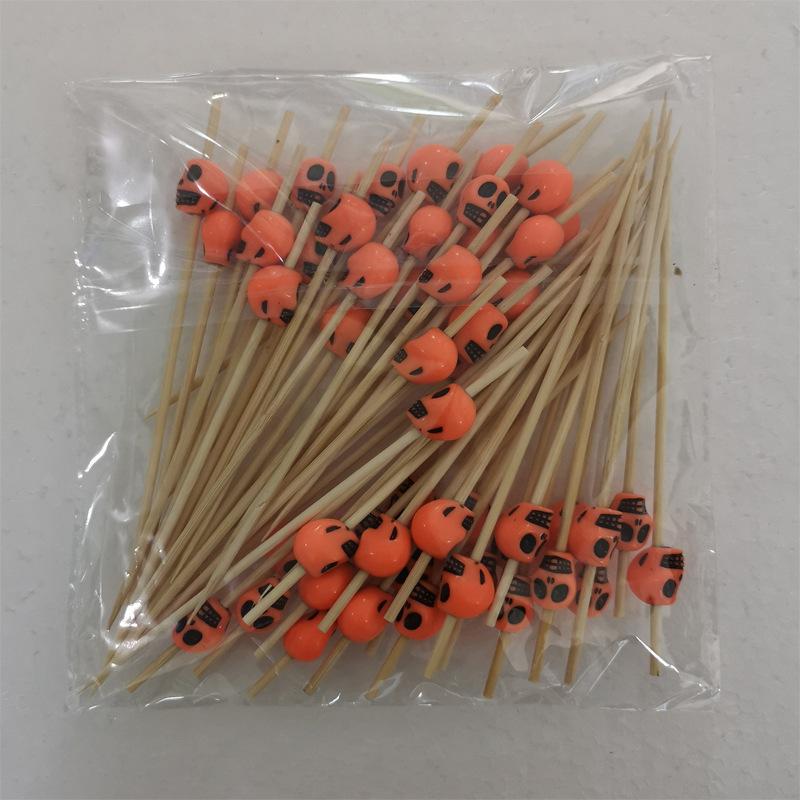 Christmas Decorations Xmas Tree Bamboo Pick Buffet Fruit Fork Party Dessert Stick Cocktail Skewer Disposable Toothpick 50Pcs