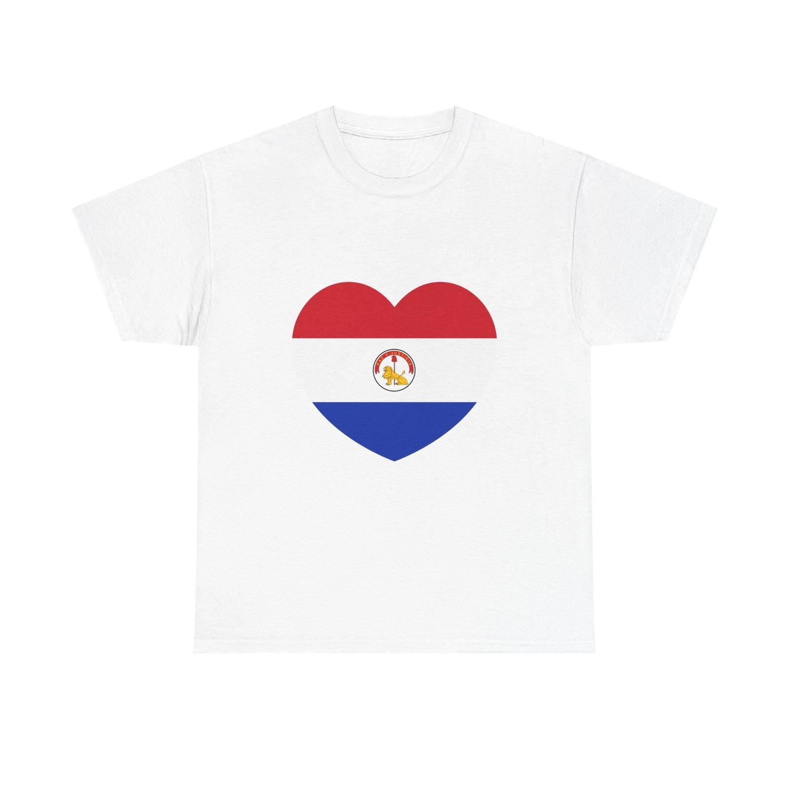 Heart Flag of Paraguay 1990-2013 reverse - T shirt XL