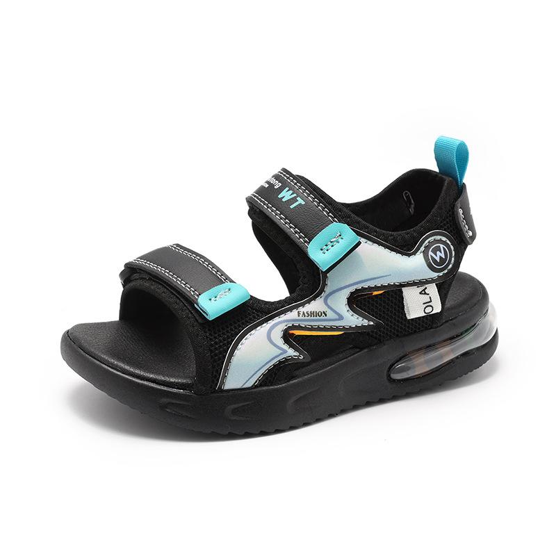 

Спортивные сандалии для мальчиков 2025 лето новая детская обувь с мягкой подошвой и открытым носком для пляжа, модная повседневная обувь для детей среднего и старшего возраста 32-38 yards, 7 pairs in one hand синий