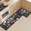 Modern Knife and Fork Tableware Rug Entryway Doormat Kitchen Runner Mat Two-Piece Set Non-Slip Oil-Absorbent Home Decor
