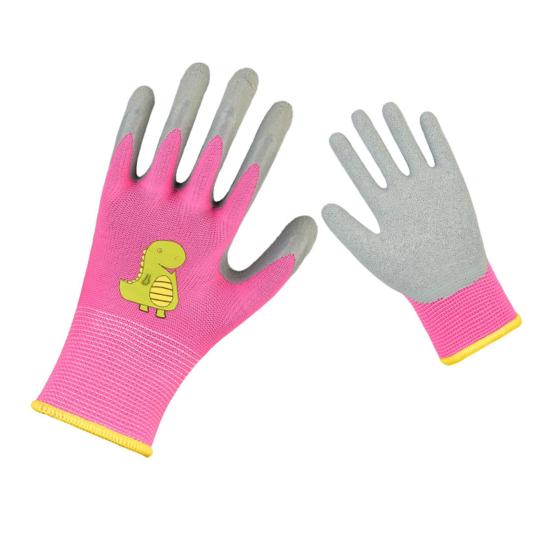 1 Paar Kinder-Gartenhandschuhe mit Cartoon-Muster, verschleißfest, dornensicher, pannensicher, eng anliegende, rutschfeste Gummi-Arbeitshandschuhe