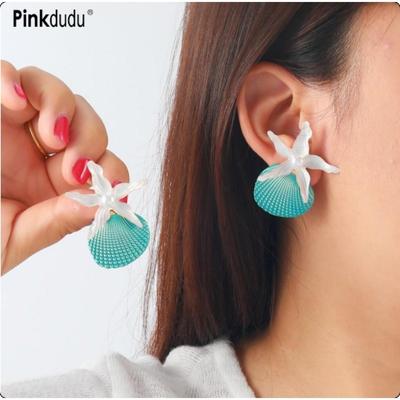 Sommer BOHO Ozean Muschel Seestern Zinklegierung Ohrringe Trendige Hängeohrringe Damenschmuck PD2252