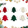 Reusable Fabric Gift Wraps Christmas Tree Shaped Bag, Drawstring Treat Goody Bags with Pompoms Durable Polyester Sacks Bells, Winter Present Wrapping