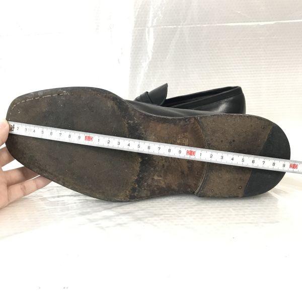 Vintage Moreschi Pravá kůže Mackay Konstrukce Nazouvací boty 7.5 26.0 Černé mokasíny Společenské boty(POUŽITÝ)