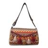 Chic Adjustable Shoulder Bag With Stylish Fringes And Elegant Diamond Pattern For Women