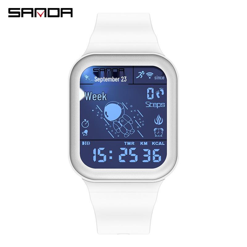 Sanda Multifunctional Waterproof Sports Watch with Pedometer & Calorie Counter for Students
