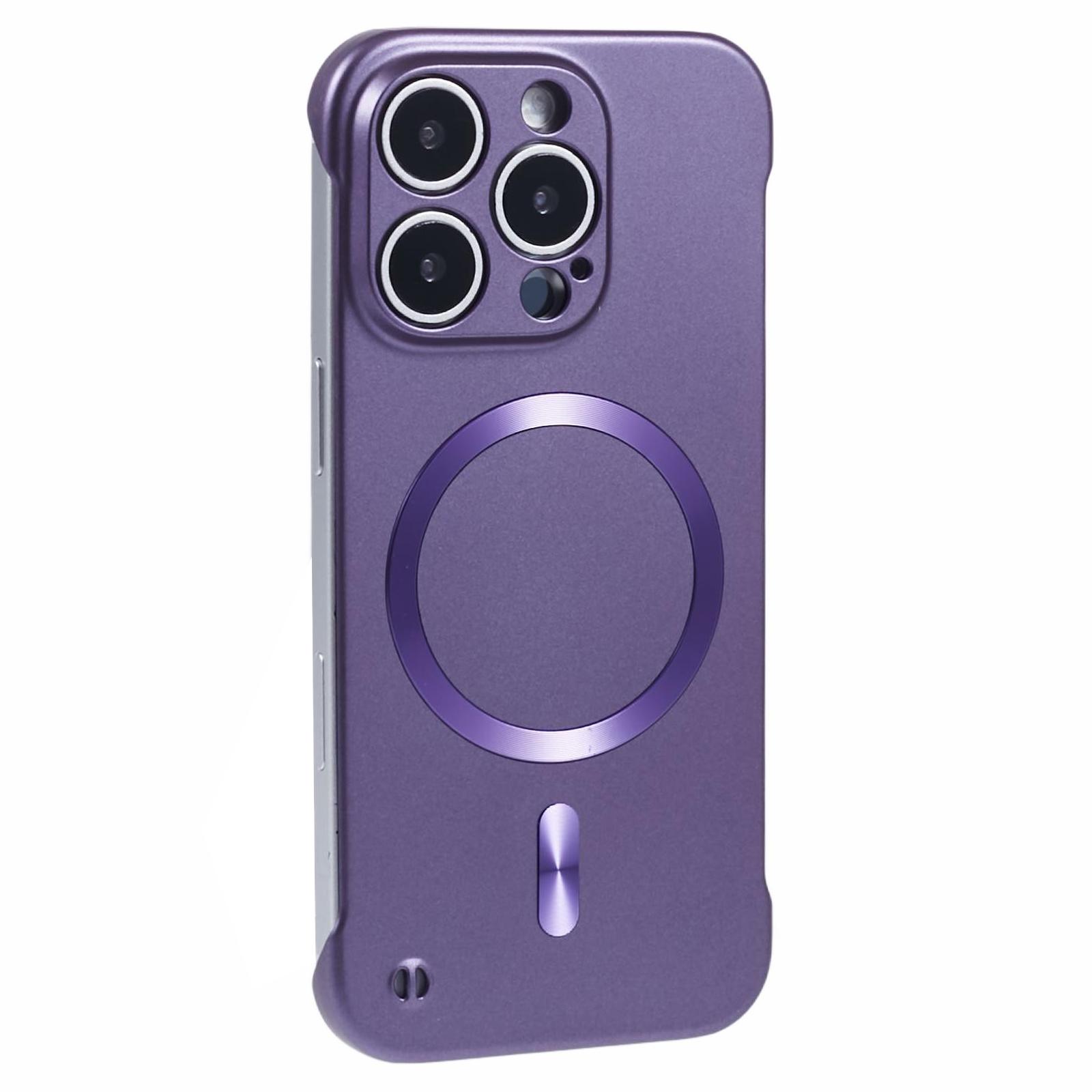 

For iPhone 16 Pro Case Compatible with MagSafe Hard PC Frameless Phone Cover Purple