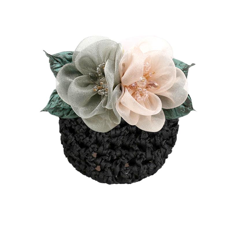1Pc Flower Hair Clip Women Hair Accessory Durable Silk Gauze Fashion Hair Net Mesh Hairband