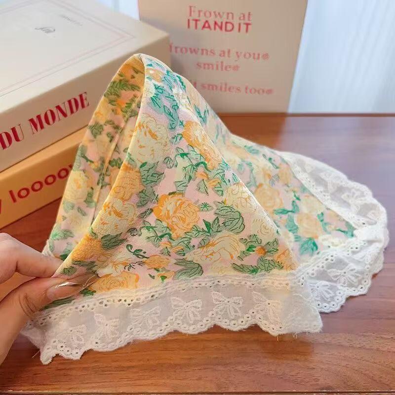 Damen Pastorales Seidenkopftuch Stirnband Haarband: Französischer Küstenstil Strick Dreieckstuch