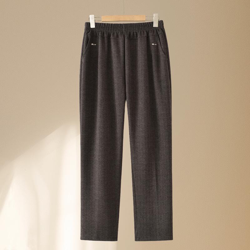 

Spring High-Waisted Elastic Straight-Leg Pants for Middle-Aged and Elderly Women 3XL (120-130 jin)
