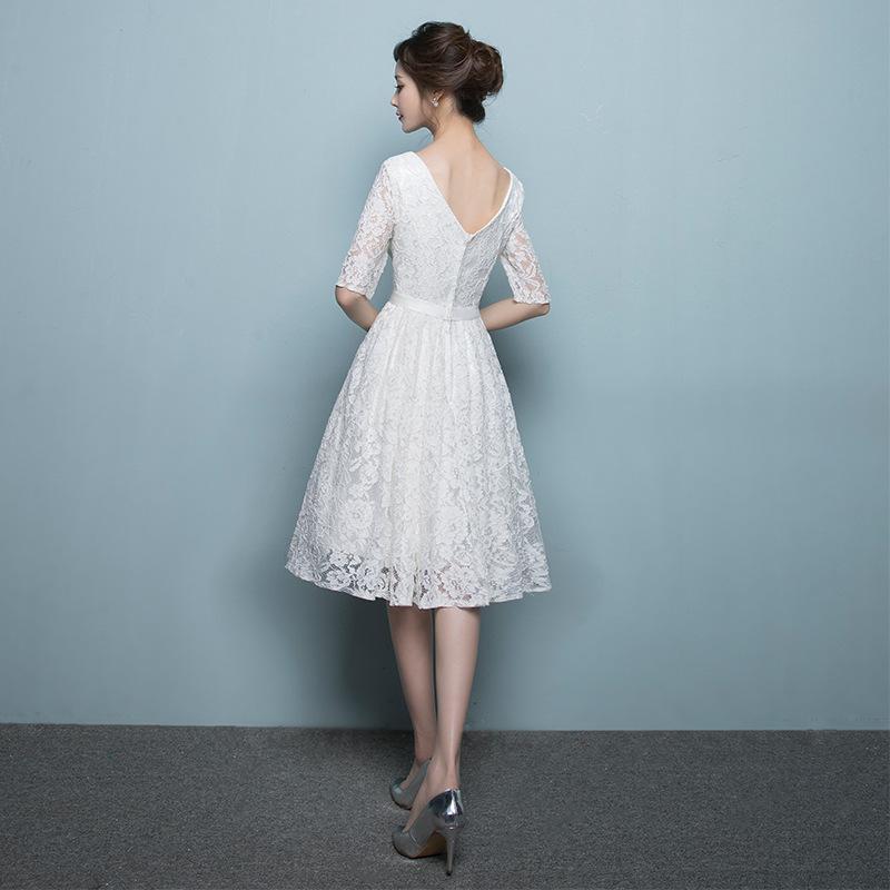 Spring New Student Medium and Long Party Party Dress Dress Slim Wedding Dress